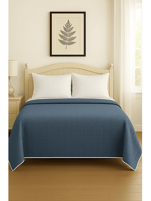 Cubrecama Quilt Reversible Azul