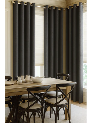 Pack 2 Cortina Engomada Termica 100% Blackout de Tipo Lino 140x220