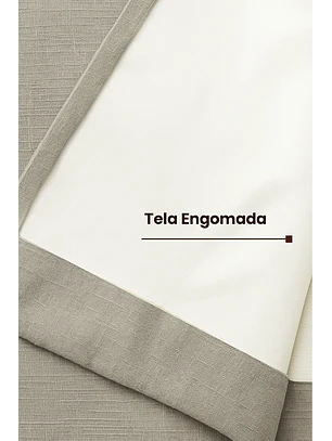 Cortina Engomada Termica 100% Blackout de Tipo Lino - 1 Paño
