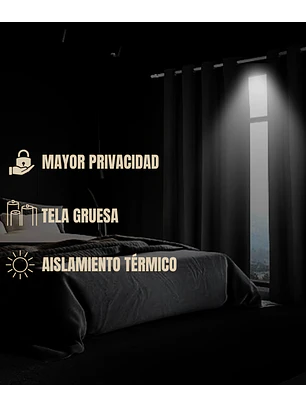Pack 2 Cortina Engomada Termica 100% Blackout de Tipo Lino 140x220