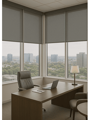 Cortina Roller Sunscreen 5% Filtro Solar Color Gris