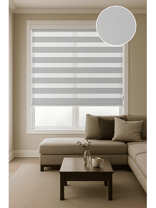 Cortina Roller Duo Zebra Color Gris