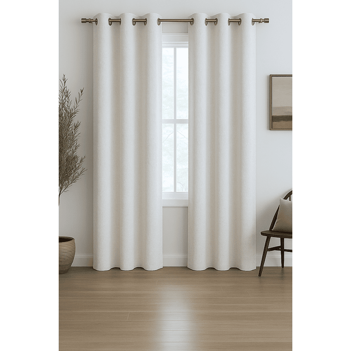 Pack 2 Cortina Engomada Termica 100% Blackout de Tipo Lino 140x220 6