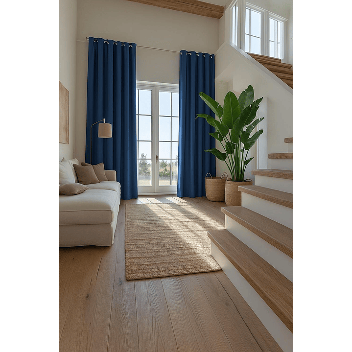 Cortinas Blackout Tela Delgada 140x225 – Pack 2 paños Azul 5