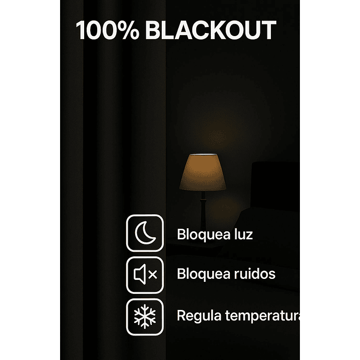 Cortinas Blackout Tela Delgada 140x225 – Pack 2 paños Negro 6