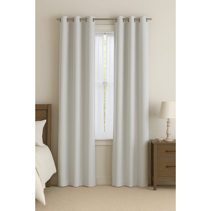Cortina Blackout Tela Delgada 140x225 – 1 paño Blanco 2