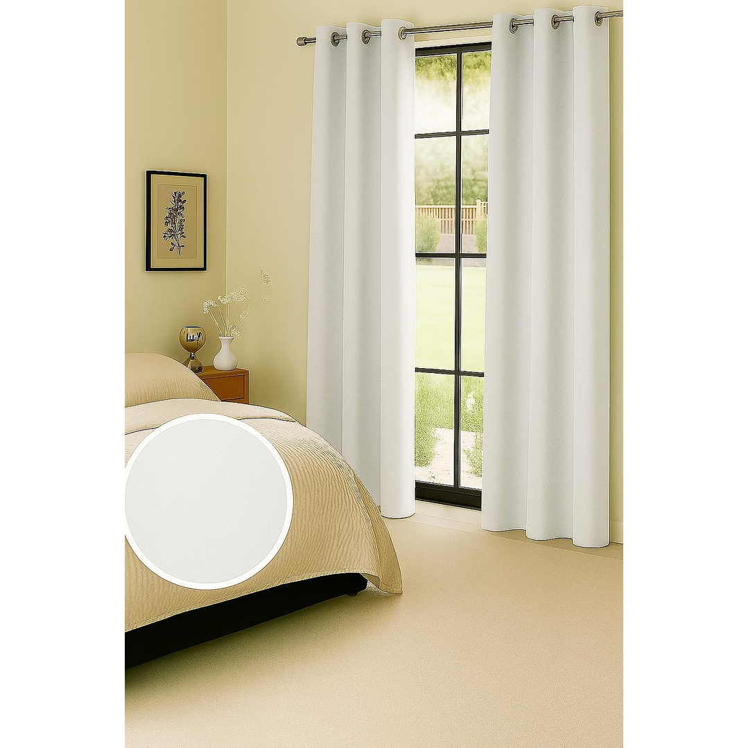 Cortina Blackout Tela Delgada 140x225 – 1 paño Blanco 4
