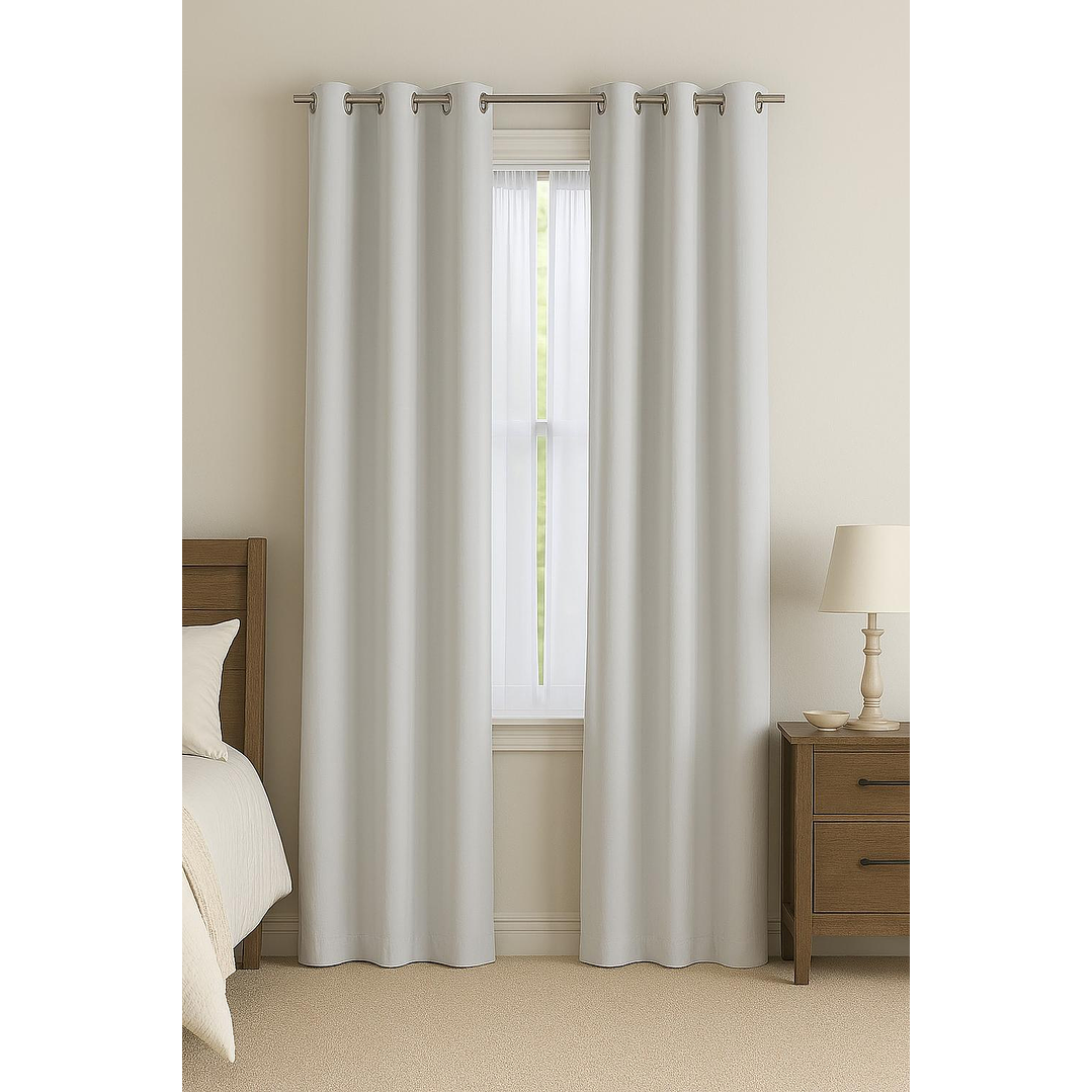Cortinas Blackout Tela Delgada 140x225 – Pack 2 paños Blanco 1