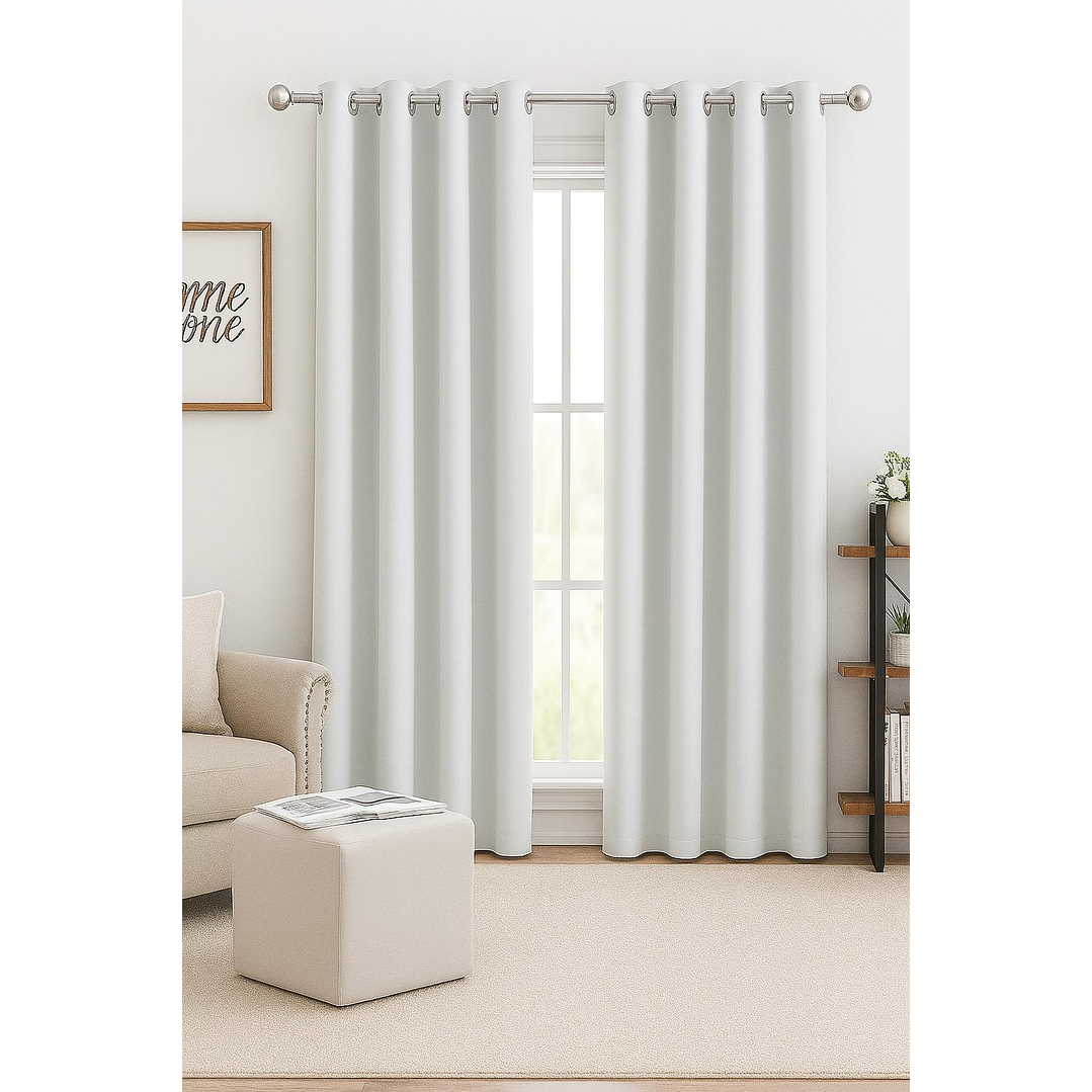 Cortinas Blackout Tela Delgada 140x225 – Pack 2 paños Blanco 3