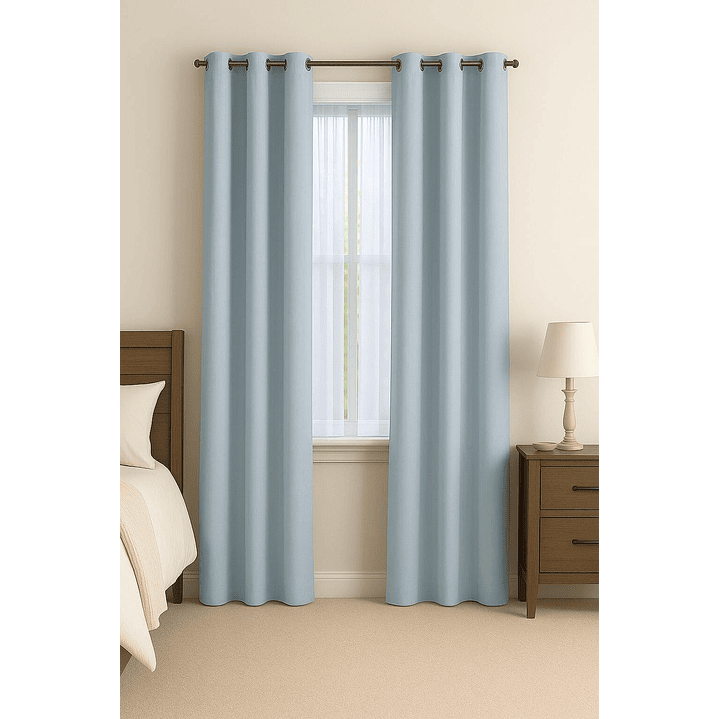 Cortina Blackout Tela Delgada 140x225 – 1 paño Azul Claro 2