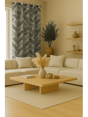 Cortina Blackout Tela Diseño 140x225 – 1 paño Hoja Gris