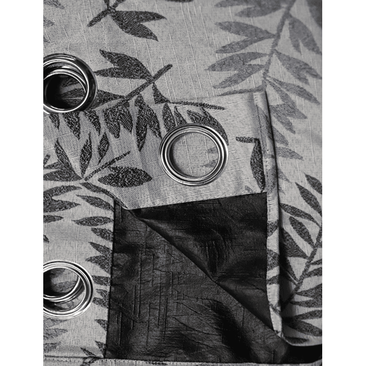 Cortina Blackout Tela Diseño 140x225 – 1 paño Hoja Gris 4