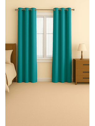 Cortinas Blackout Tela Delgada 140x225 – Pack 2 paños Turquesa