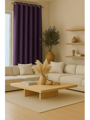 Cortina Blackout Tela Delgada 140x225 – 1 paño Morado
