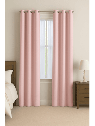 Cortinas Blackout Tela Delgada 140x225 – Pack 2 paños Rosa