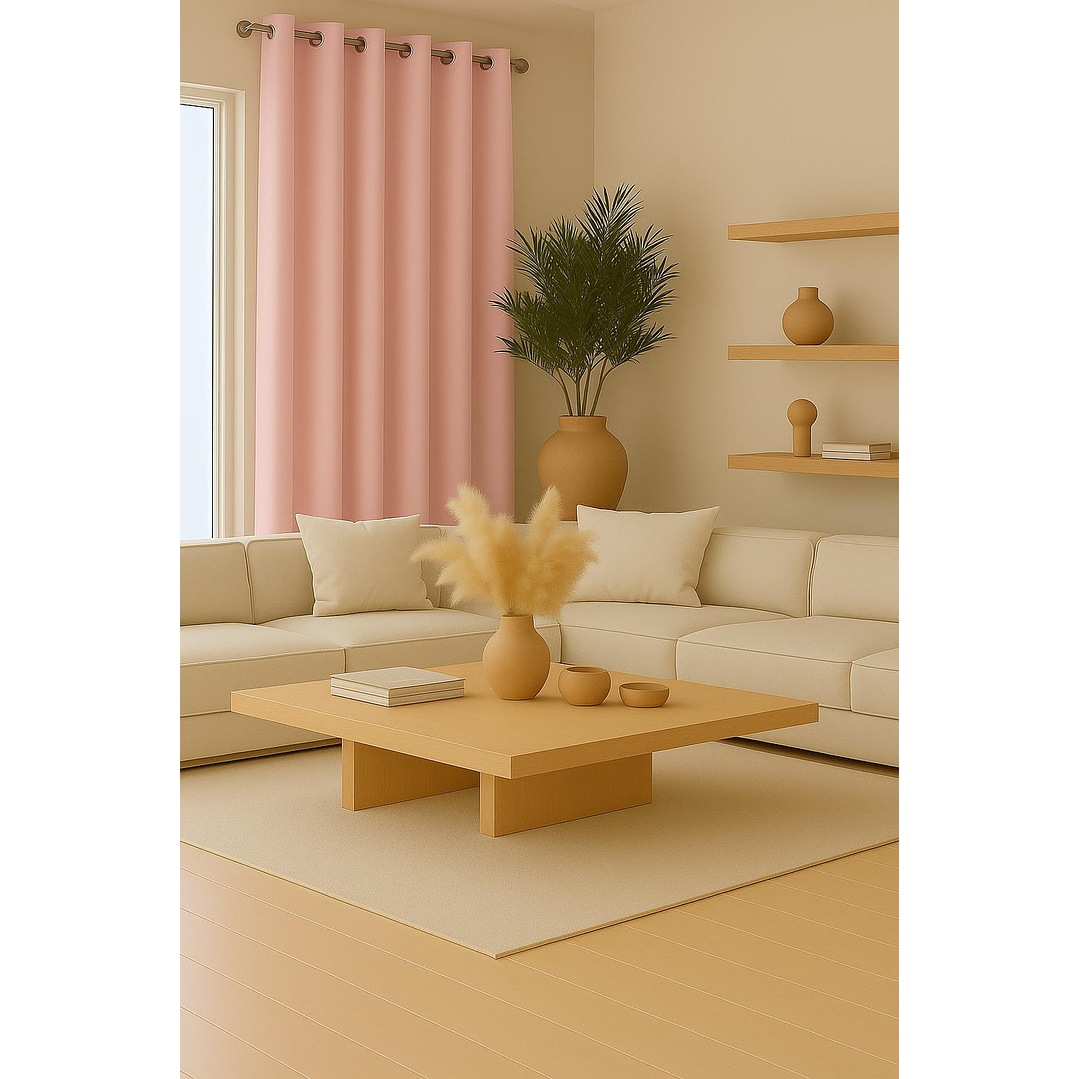 Cortinas Blackout Tela Delgada 140x225 – Pack 2 paños Rosa 2