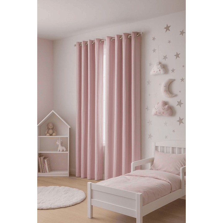 Cortinas Blackout Tela Delgada 140x225 – Pack 2 paños Rosa 3