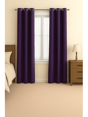Cortinas Blackout Tela Delgada 140x225 – Pack 2 paños Morado