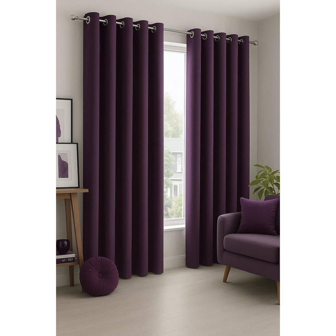 Cortinas Blackout Tela Delgada 140x225 – Pack 2 paños Morado 5