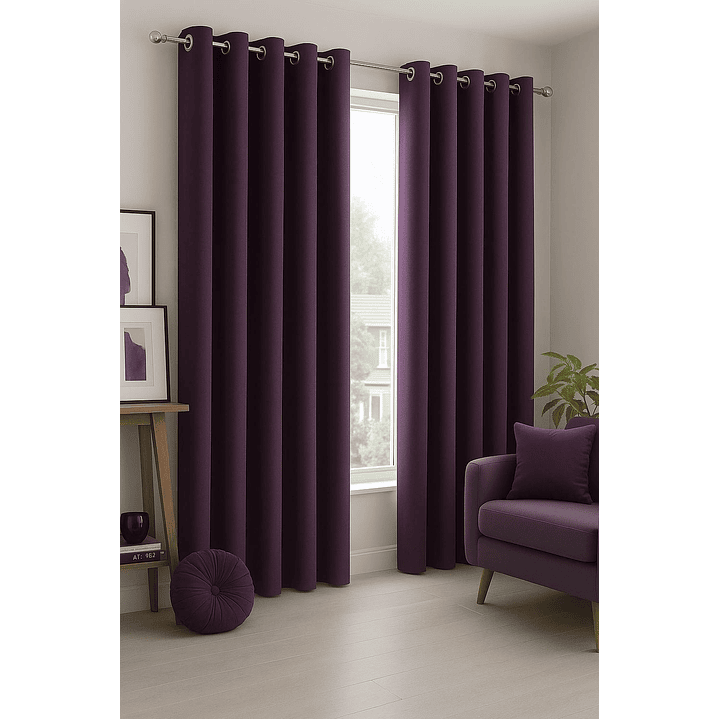 Cortinas Blackout Tela Delgada 140x225 – Pack 2 paños Morado 5