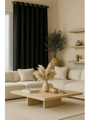 Cortina Blackout Tela Delgada 140x225 – 1 paño Negro