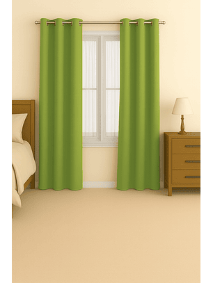 Cortinas Blackout Tela Delgada 140x225 – Pack 2 paños Verde