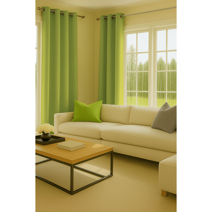 Cortinas Blackout Tela Delgada 140x225 – Pack 2 paños Verde 4