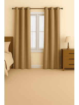 Cortinas Blackout Tela Delgada 140x225 – Pack 2 paños Dorado