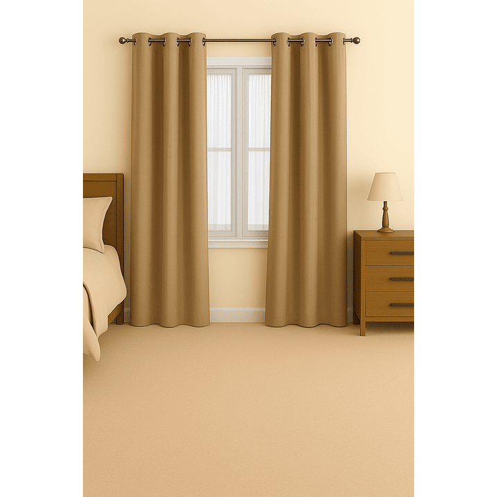 Cortinas Blackout Tela Delgada 140x225 – Pack 2 paños Dorado 1