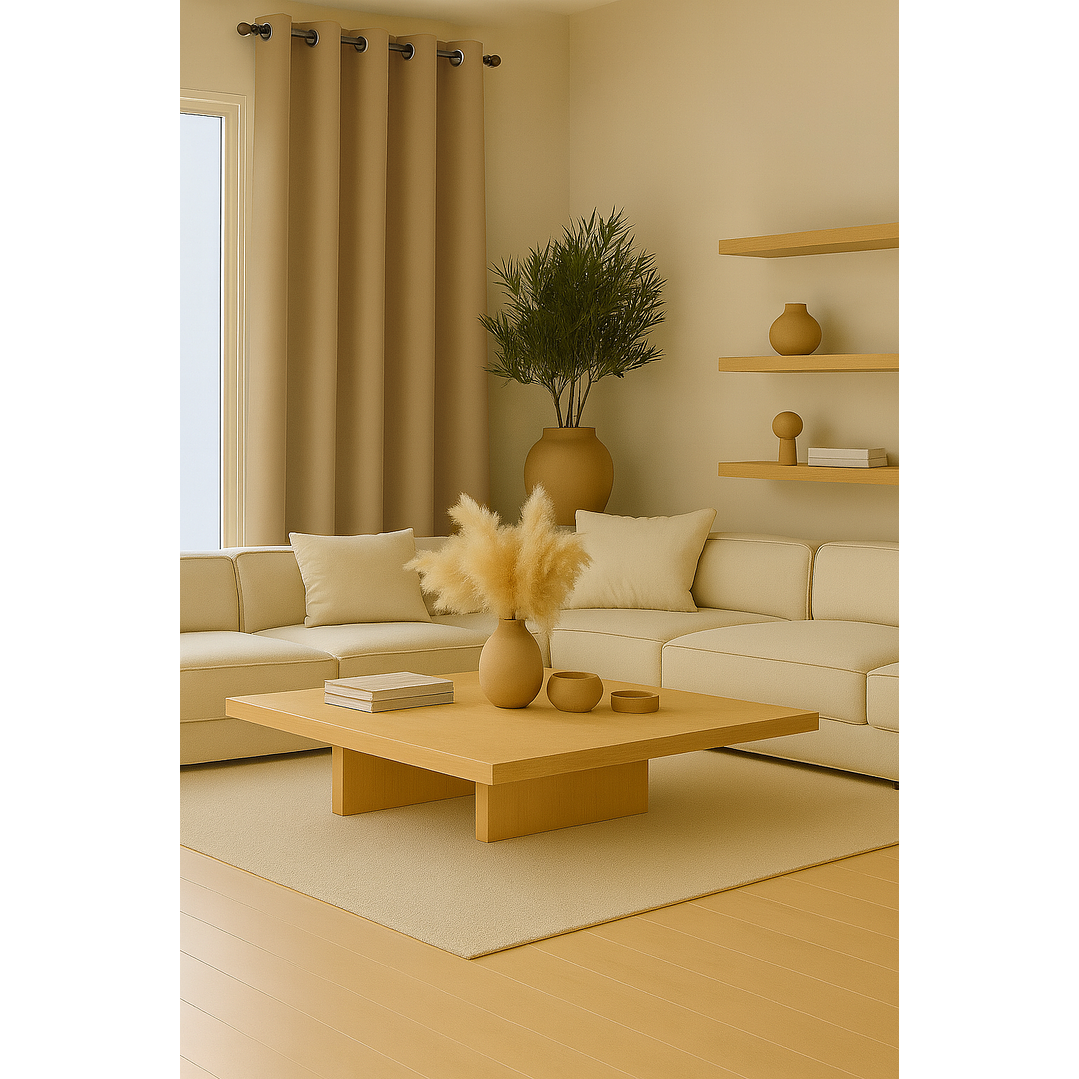 Cortinas Blackout Tela Delgada 140x225 – Pack 2 paños Dorado 2