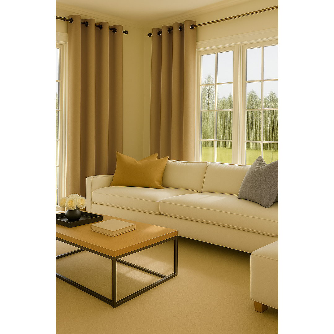 Cortinas Blackout Tela Delgada 140x225 – Pack 2 paños Dorado 3