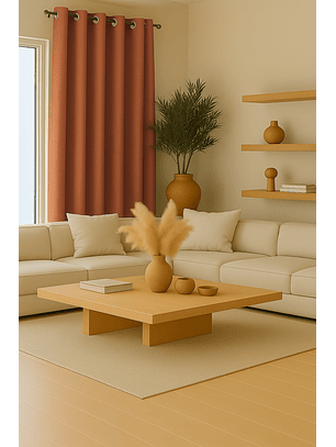 Cortina Blackout Tela Delgada 140x225 – 1 paño Naranjo