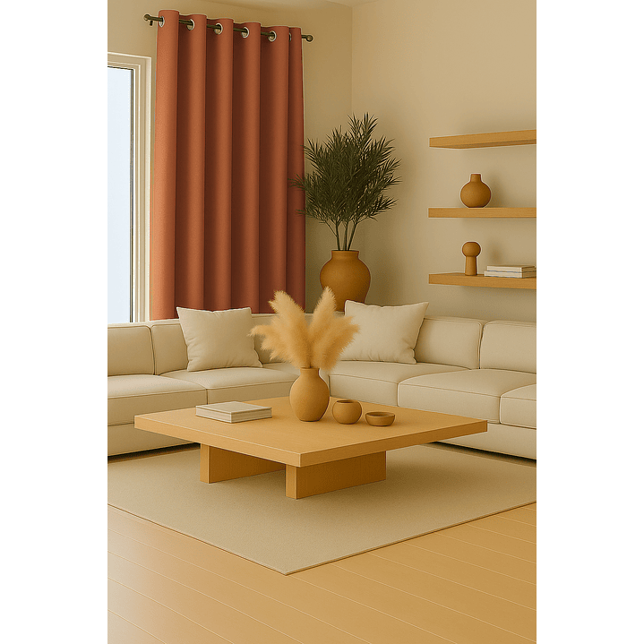 Cortina Blackout Tela Delgada 140x225 – 1 paño Naranjo 1