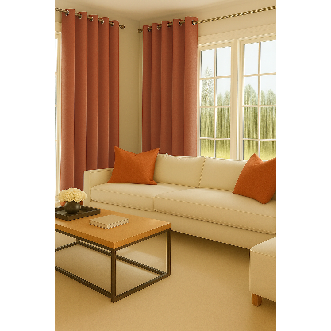 Cortina Blackout Tela Delgada 140x225 – 1 paño Naranjo 3