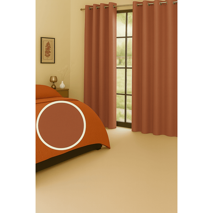 Cortina Blackout Tela Delgada 140x225 – 1 paño Naranjo 4