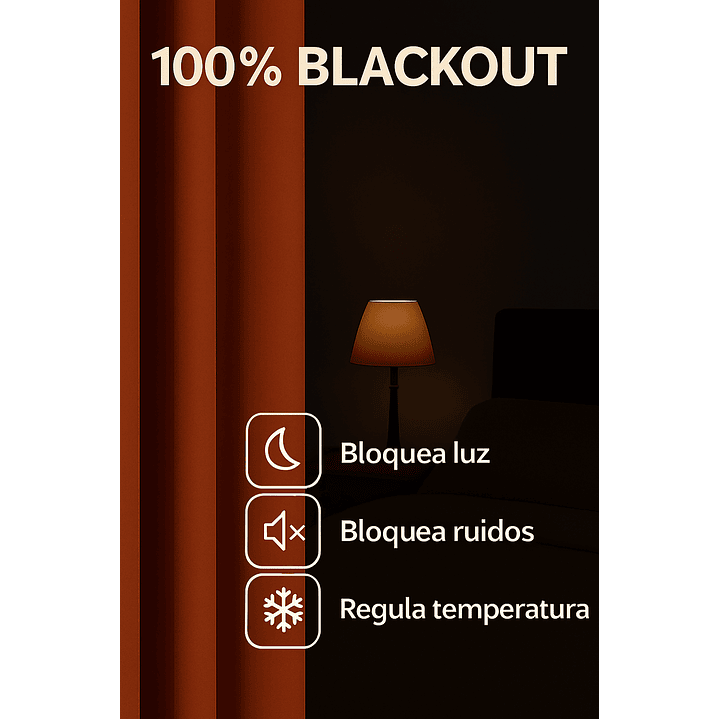 Cortina Blackout Tela Delgada 140x225 – 1 paño Naranjo 6