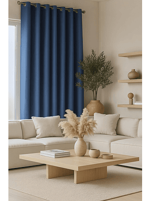 Cortina Blackout Tela Delgada 140x225 – 1 paño Azul
