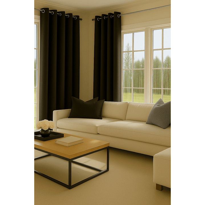 Cortinas Blackout Tela Delgada 140x225 – Pack 2 paños Café Oscuro 3