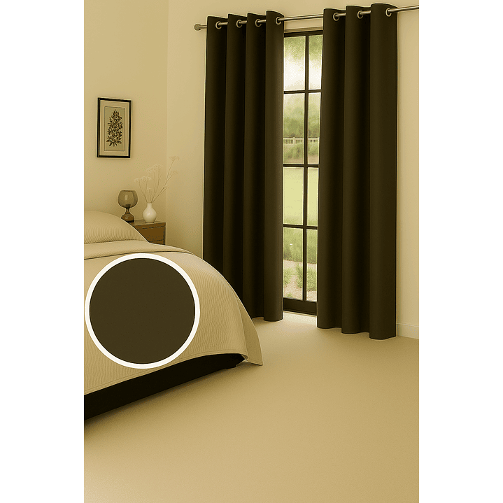 Cortinas Blackout Tela Delgada 140x225 – Pack 2 paños Café Oscuro 4