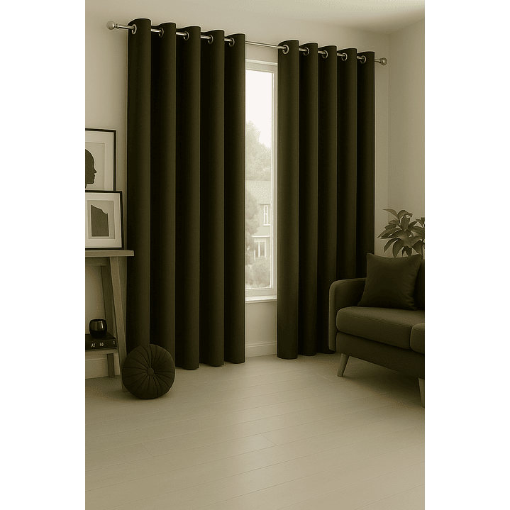 Cortinas Blackout Tela Delgada 140x225 – Pack 2 paños Café Oscuro 5