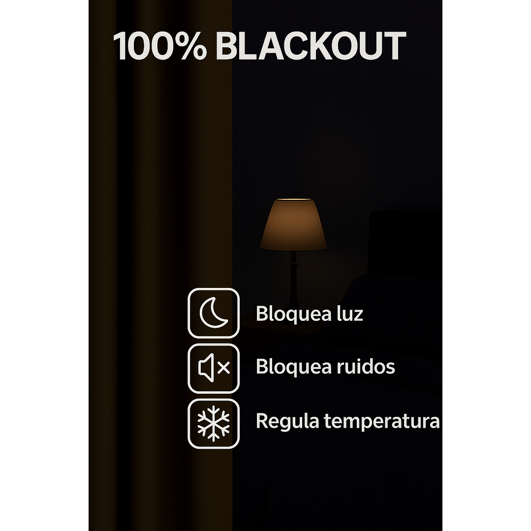 Cortinas Blackout Tela Delgada 140x225 – Pack 2 paños Café Oscuro 6