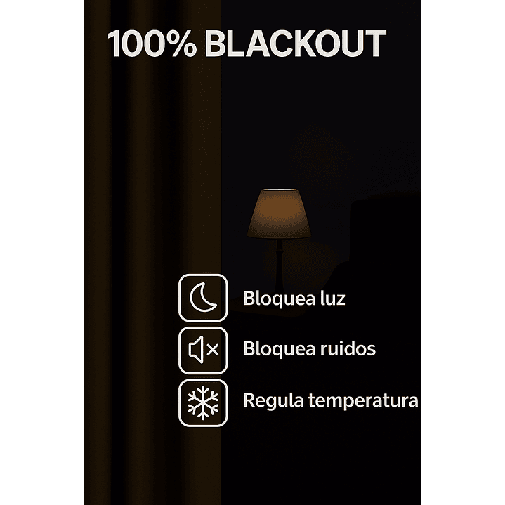 Cortinas Blackout Tela Delgada 140x225 – Pack 2 paños Café Oscuro 6