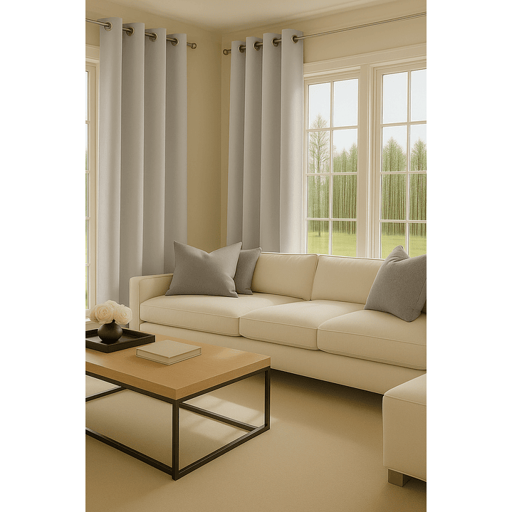Cortinas Blackout Tela Delgada 140x225 – Pack 2 paños Marfil 3