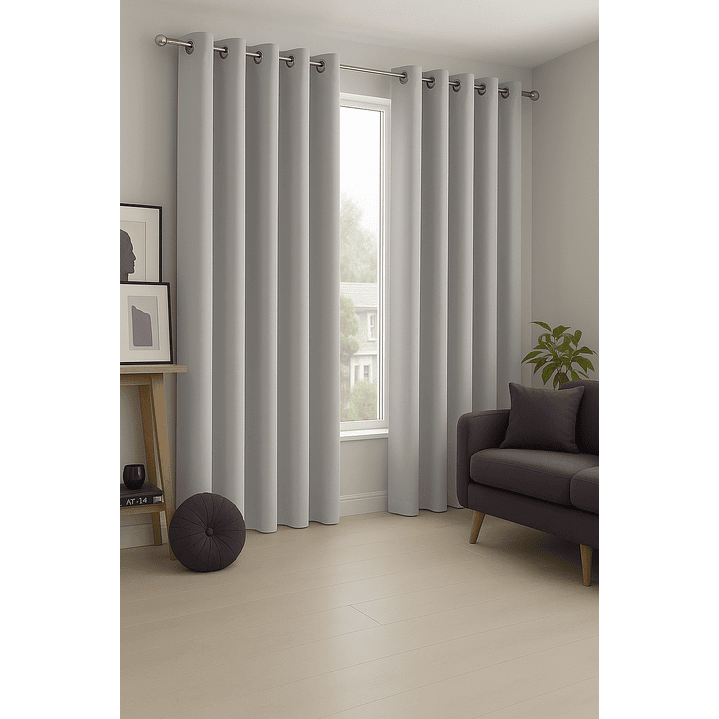 Cortinas Blackout Tela Delgada 140x225 – Pack 2 paños Marfil 5