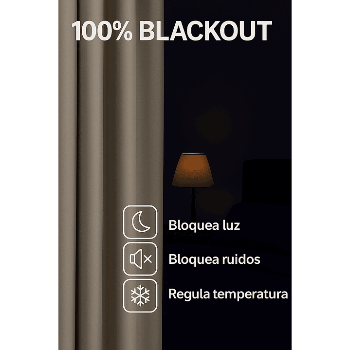 Cortinas Blackout Tela Delgada 140x225 – Pack 2 paños Café Claro 6