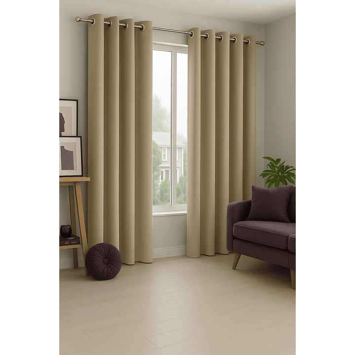Cortina Blackout Tela Delgada 140x225 – 1 paño Café Claro 5