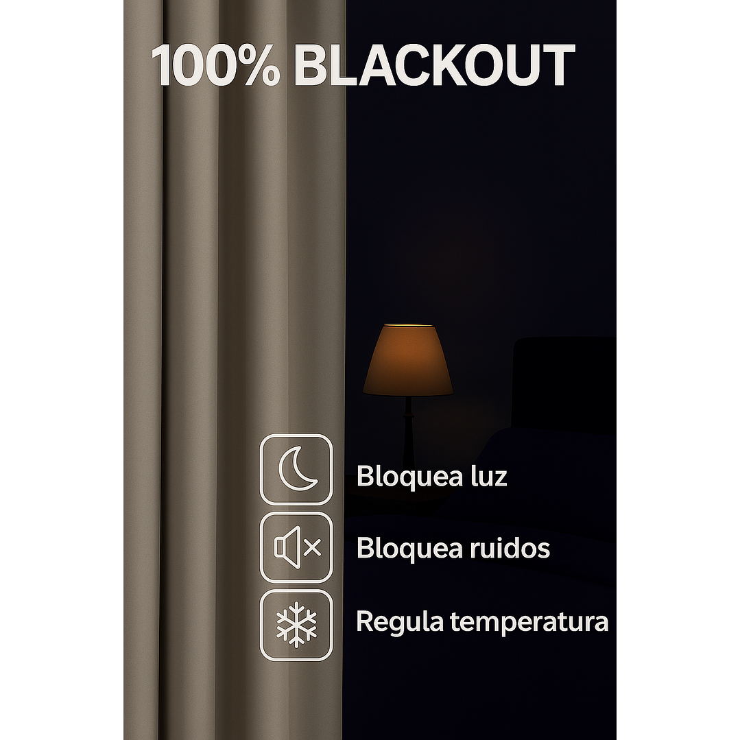 Cortina Blackout Tela Delgada 140x225 – 1 paño Café Claro 6