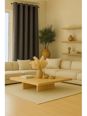 Cortina Blackout Tela Delgada 140x225 – 1 paño Gris Oscuro