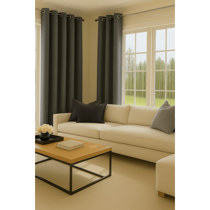 Cortina Blackout Tela Delgada 140x225 – 1 paño Gris Oscuro 3