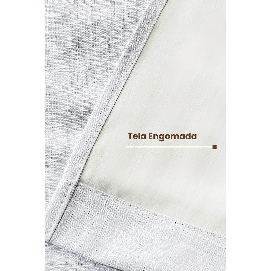Cortina Blackout Tela Tipo Lino Gruesa 140x225 – Pack  2 Paños Blanco 4